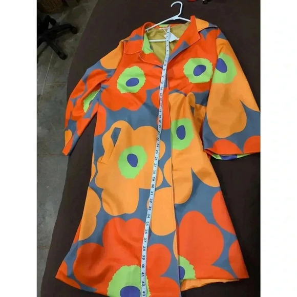 Gorgeous Luxe Moda vibrant psychedelic flower neon long sleeve jacket 2XL - Picture 8 of 8